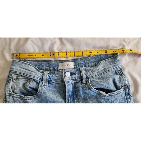 PacSun Stretch Wide Leg Carpenter Jeans Light Wash Blue High Rise Womens Size 26 - Picture 11 of 11